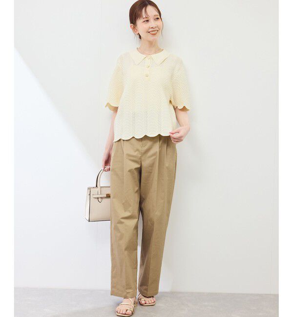 Rope&rsquo;Picnic「リップル風襟付きサマーニットプルオーバー」|ニット・セーター|