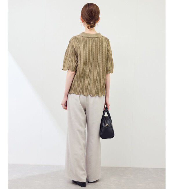 Rope&rsquo;Picnic「リップル風襟付きサマーニットプルオーバー」|ニット・セーター|