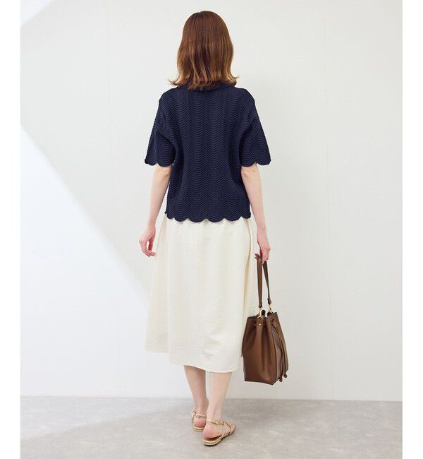 Rope&rsquo;Picnic「リップル風襟付きサマーニットプルオーバー」|ニット・セーター|