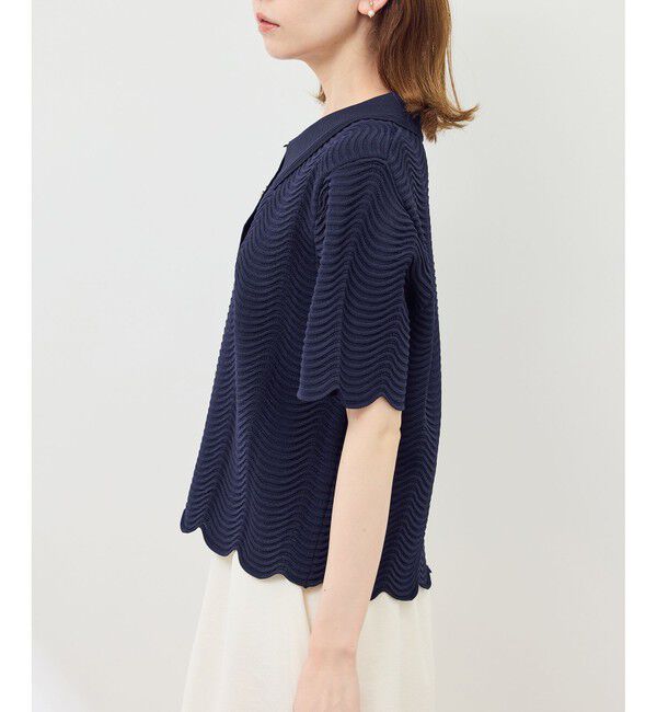 Rope&rsquo;Picnic「リップル風襟付きサマーニットプルオーバー」|ニット・セーター|