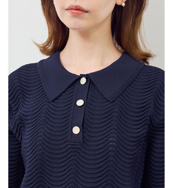 Rope&rsquo;Picnic「リップル風襟付きサマーニットプルオーバー」|ニット・セーター|