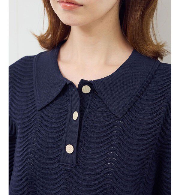 Rope&rsquo;Picnic「リップル風襟付きサマーニットプルオーバー」|ニット・セーター|