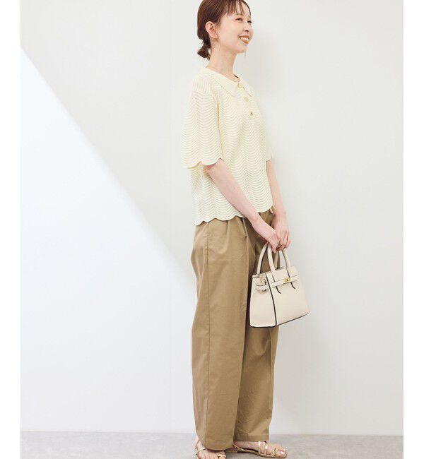 Rope&rsquo;Picnic「リップル風襟付きサマーニットプルオーバー」|ニット・セーター|