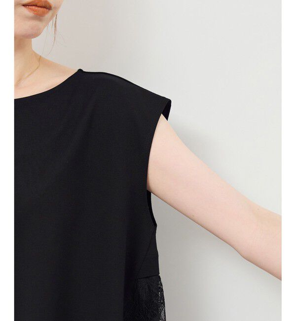 Rope&rsquo;Picnic「【UVカット・接触冷感】レースドッキングカットトップス」|Tシャツ・カットソー|