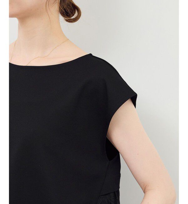 Rope&rsquo;Picnic「【UVカット・接触冷感】レースドッキングカットトップス」|Tシャツ・カットソー|