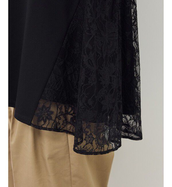 Rope&rsquo;Picnic「【UVカット・接触冷感】レースドッキングカットトップス」|Tシャツ・カットソー|