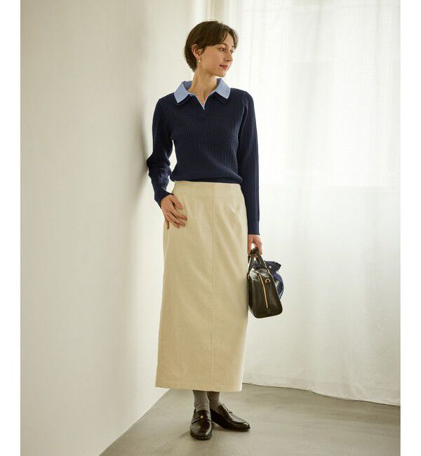 Rope&rsquo;Picnic「ダブルカラーミニケーブルニット」|ニット・セーター|