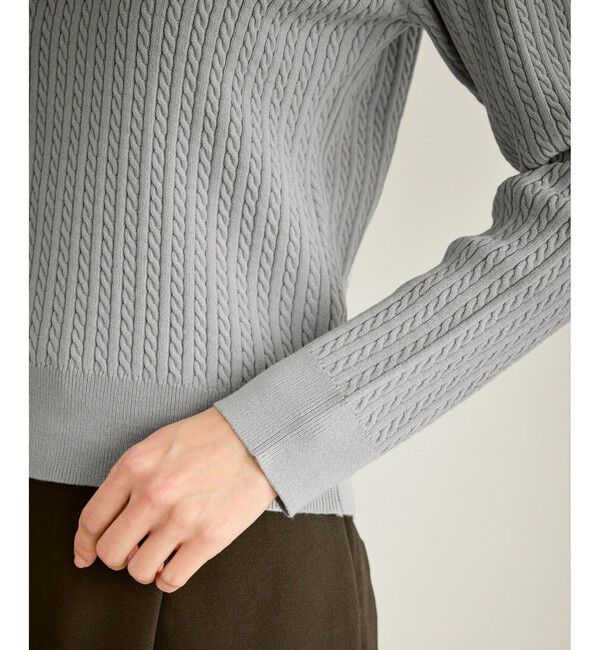 Rope&rsquo;Picnic「ダブルカラーミニケーブルニット」|ニット・セーター|