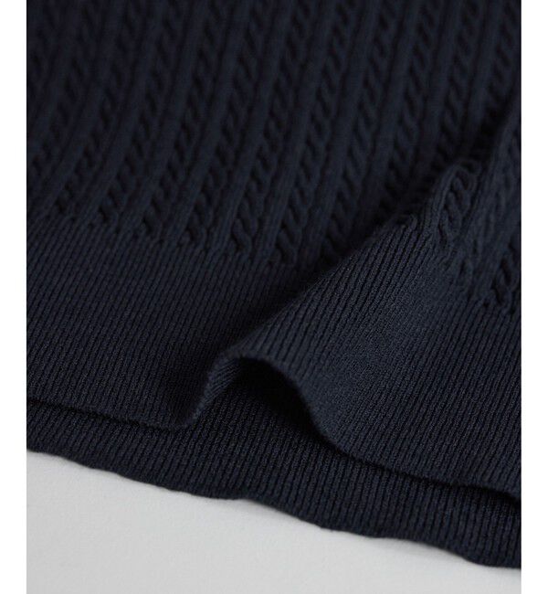 Rope&rsquo;Picnic「ダブルカラーミニケーブルニット」|ニット・セーター|