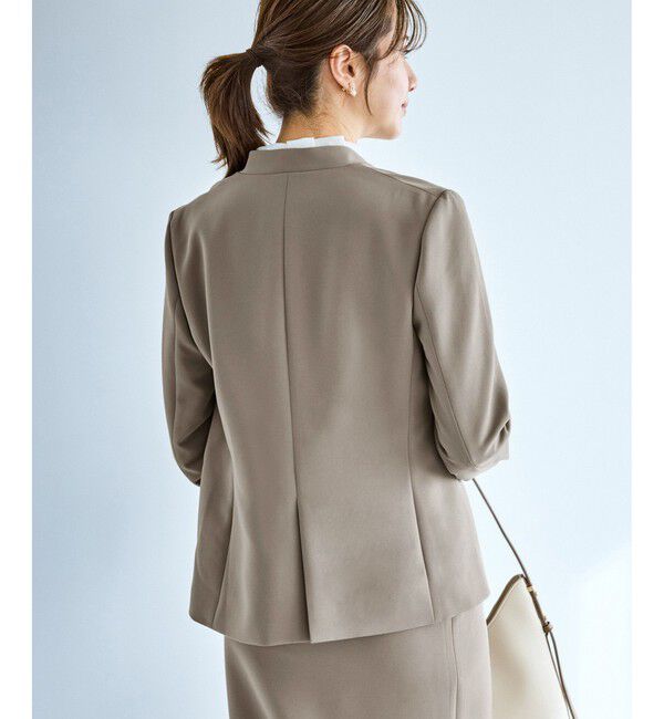 Rope&rsquo;Picnic「360&deg;ウルトラストレッチ ノーカラージャケット/UVカット・花粉ガード・セットアップ対応」|ノーカラージャケット|