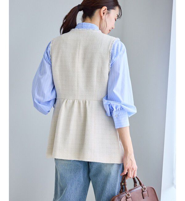 Rope&rsquo;Picnic「【WEB限定カラー】ツイード金ボタンジレベスト/セレモニー対応・リンクコーデ」|ベスト・ジレ|