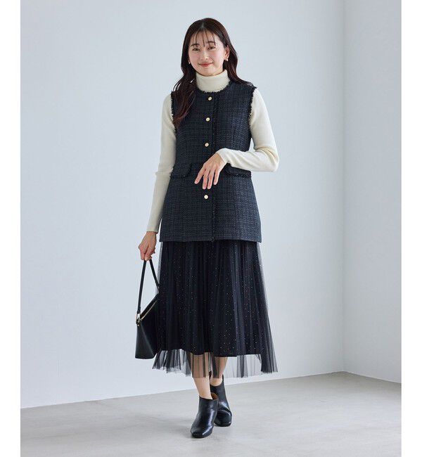 Rope&rsquo;Picnic「【WEB限定カラー】ツイード金ボタンジレベスト/セレモニー対応・リンクコーデ」|ベスト・ジレ|