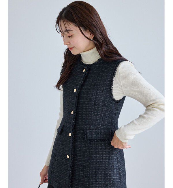 Rope&rsquo;Picnic「【WEB限定カラー】ツイード金ボタンジレベスト/セレモニー対応・リンクコーデ」|ベスト・ジレ|