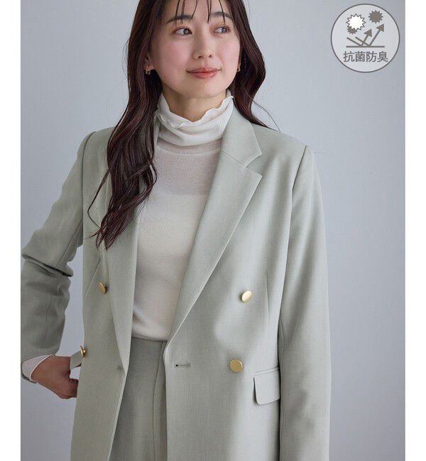 Rope&rsquo;Picnic「クリアツイル金ボタンジャケット/セレモニー・セットアップ対応」|テーラードジャケット|グリーンサブ(35)