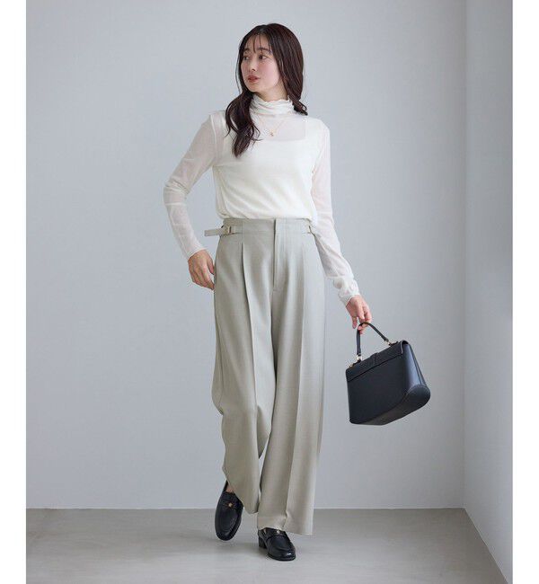 Rope&rsquo;Picnic「クリアツイルワイドパンツ/セレモニー・セットアップ対応」|チノ|