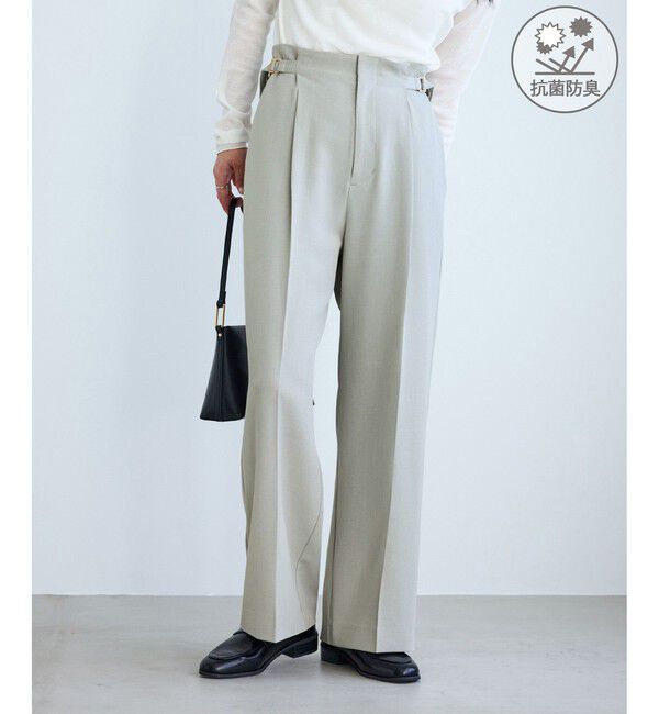 Rope&rsquo;Picnic「クリアツイルワイドパンツ/セレモニー・セットアップ対応」|チノ|グリーンサブ(35)