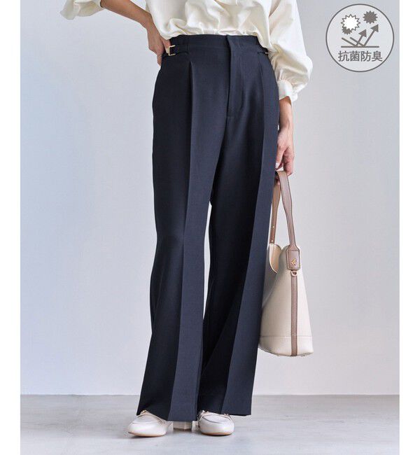 Rope&rsquo;Picnic「クリアツイルワイドパンツ/セレモニー・セットアップ対応」|チノ|ネイビー(40)