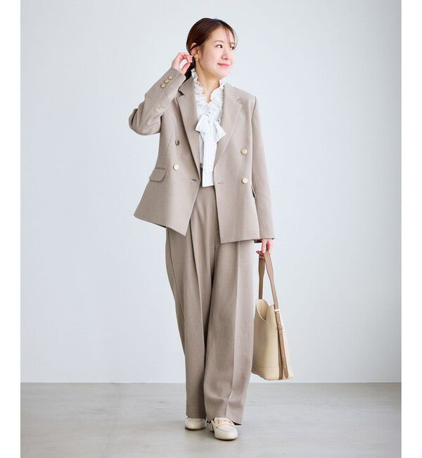 Rope&rsquo;Picnic「【低身長・小柄さんサイズ】クリアツイル金ボタンジャケット/セレモニー・セットアップ対応」|チノ|