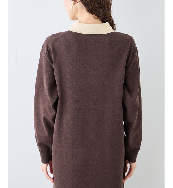 Rope&rsquo;Picnic「配色スキッパーニットワンピース」|ワンピース|