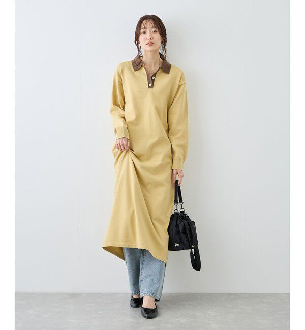 Rope&rsquo;Picnic「配色スキッパーニットワンピース」|ワンピース|