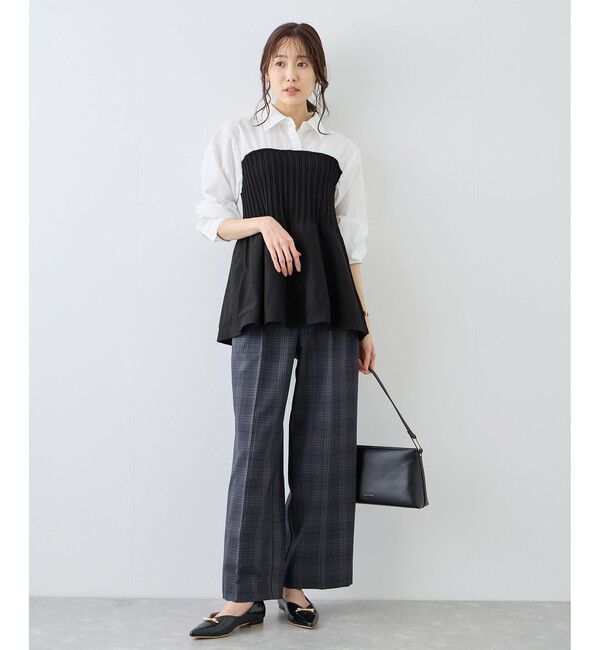 Rope&rsquo;Picnic「シャツドッキングペプラムニット」|シャツ・ブラウス|