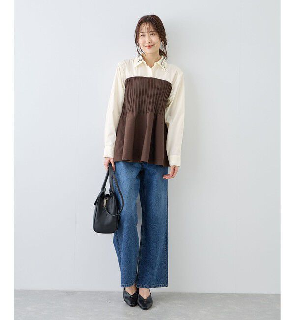 Rope&rsquo;Picnic「シャツドッキングペプラムニット」|シャツ・ブラウス|