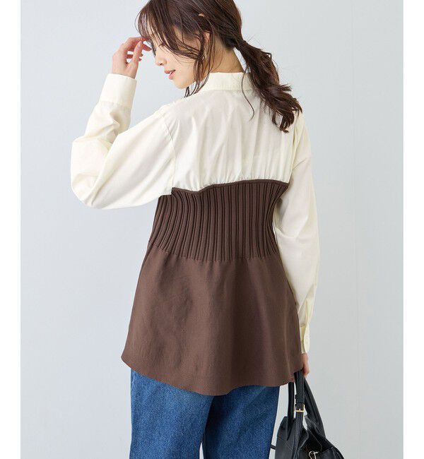 Rope&rsquo;Picnic「シャツドッキングペプラムニット」|シャツ・ブラウス|