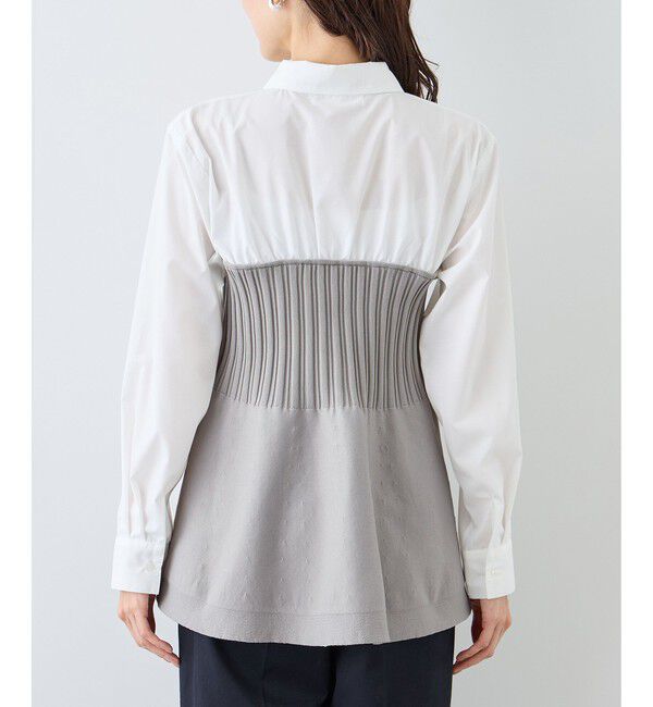 Rope&rsquo;Picnic「シャツドッキングペプラムニット」|シャツ・ブラウス|