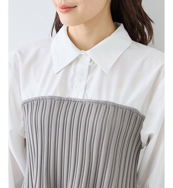 Rope&rsquo;Picnic「シャツドッキングペプラムニット」|シャツ・ブラウス|