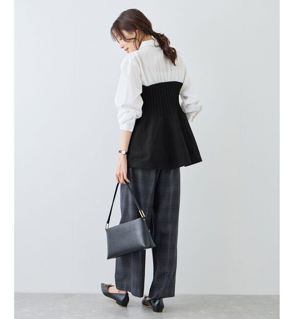 Rope&rsquo;Picnic「シャツドッキングペプラムニット」|シャツ・ブラウス|