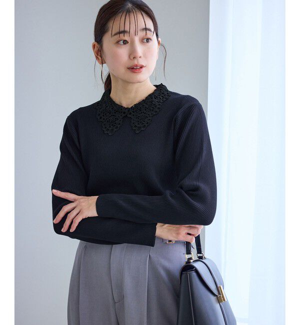 Rope&rsquo;Picnic「レースカラーニット」|ニット・セーター|