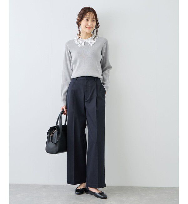 Rope&rsquo;Picnic「レースカラーニット」|ニット・セーター|