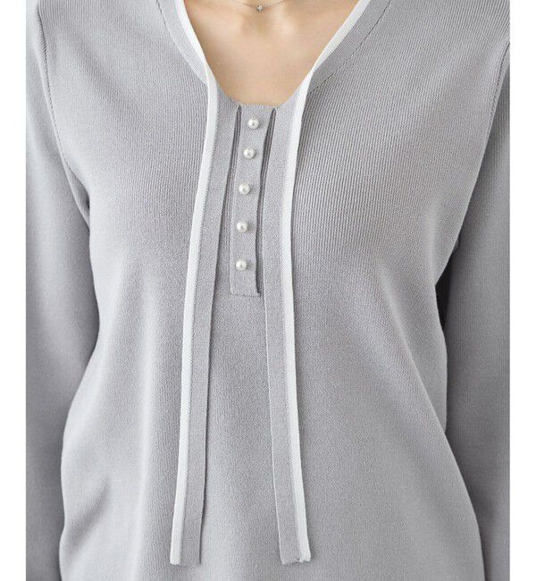 Rope&rsquo;Picnic「配色リボンパールニット」|ニット・セーター|