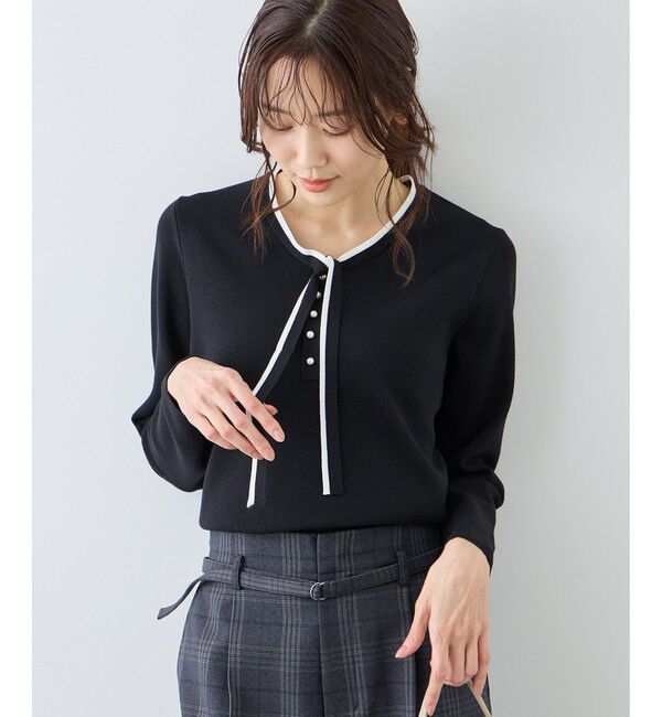 Rope&rsquo;Picnic「配色リボンパールニット」|ニット・セーター|