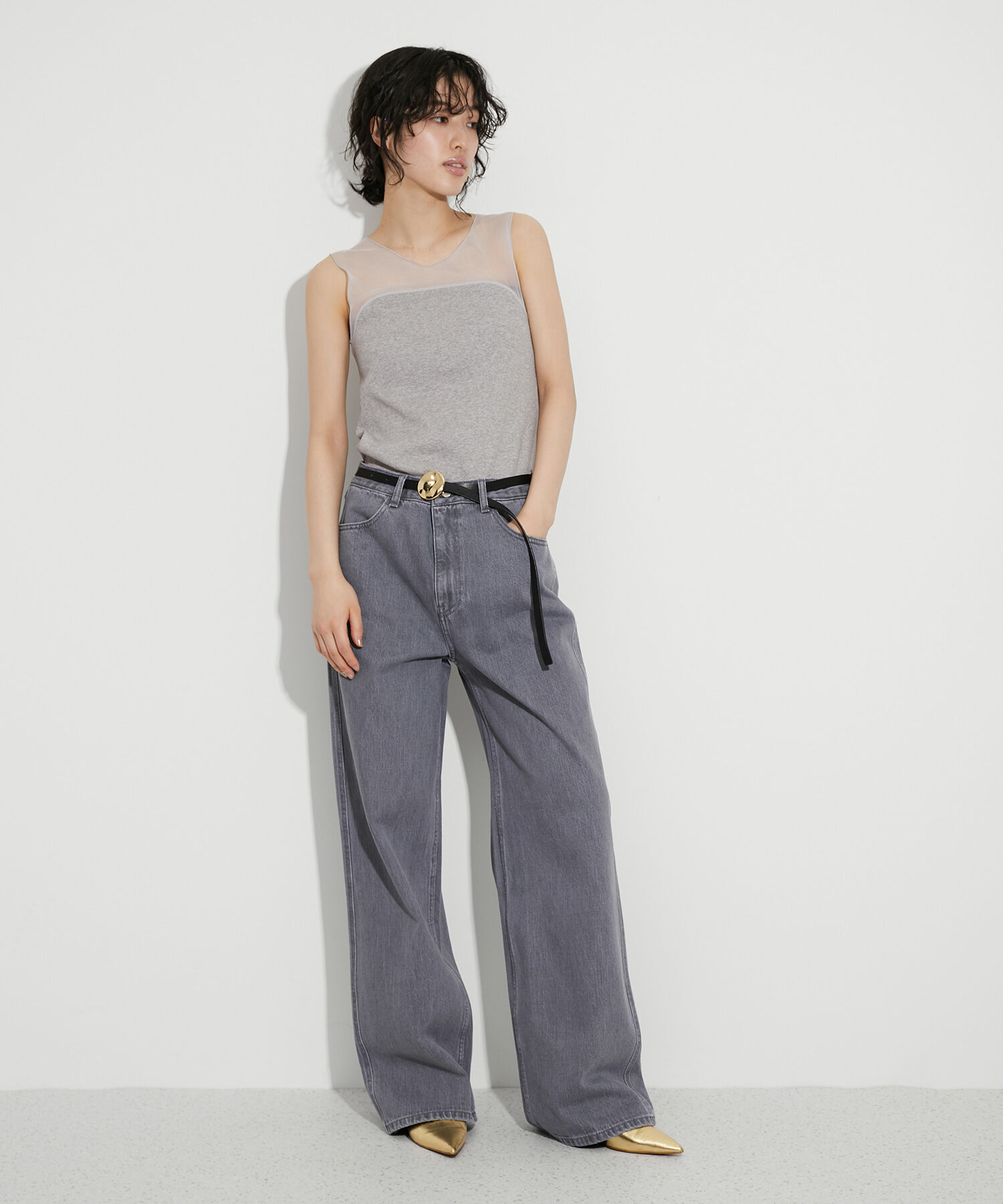 ADAM ET ROPE'「チュール切り替えタンクトップ」|タンクトップ|