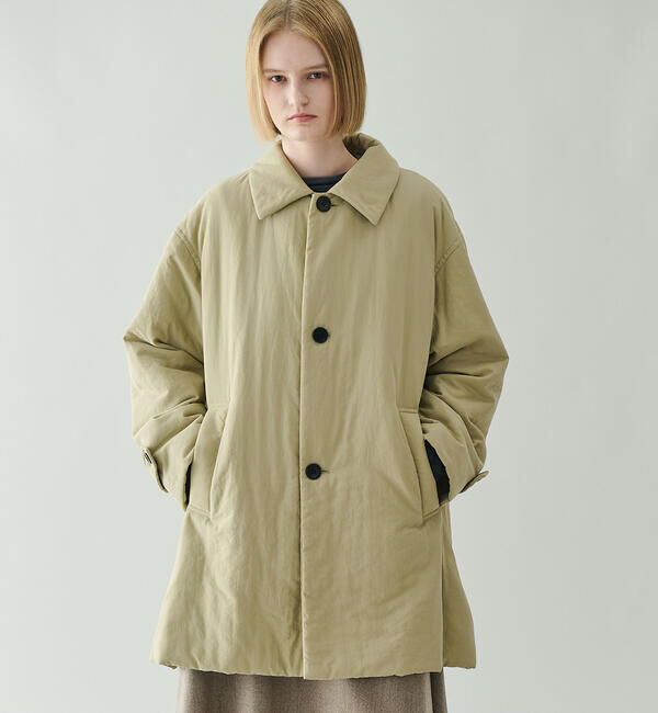 LE GLAZIK「LE GLAZIK | ナイロンツイル ショートコート WOMEN」|ダウン|BEIGE