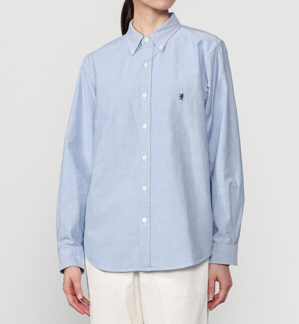 GYMPHLEX「Gymphlex | 長袖ボタンダウンシャツ SOLID WOMEN」|シャツ・ブラウス|BLUE