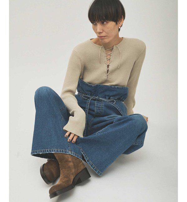  「フリルデニムパンツ」|デニム|