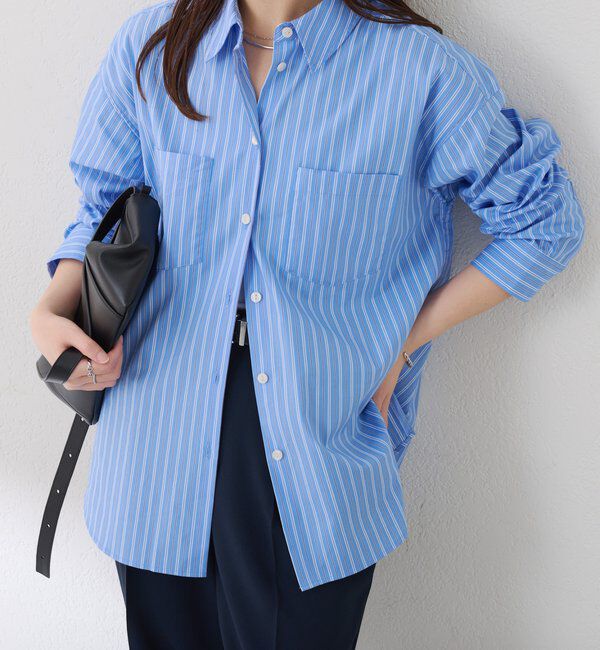  「アレンジオーバーシャツ」|シャツ・ブラウス|サックスブルー