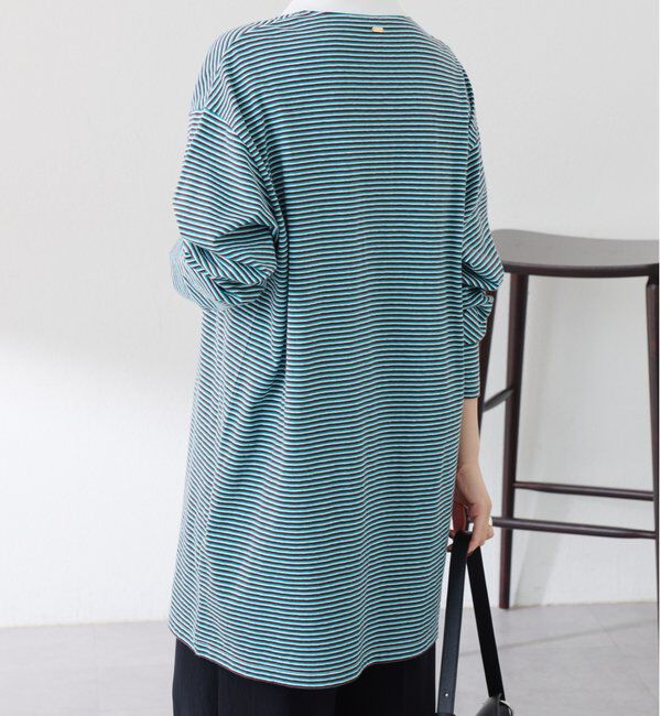  「【大人のラガーシャツ】ポロボーダーチュニック」|Tシャツ・カットソー|