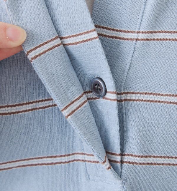  「【大人のラガーシャツ】ポロボーダーチュニック」|Tシャツ・カットソー|