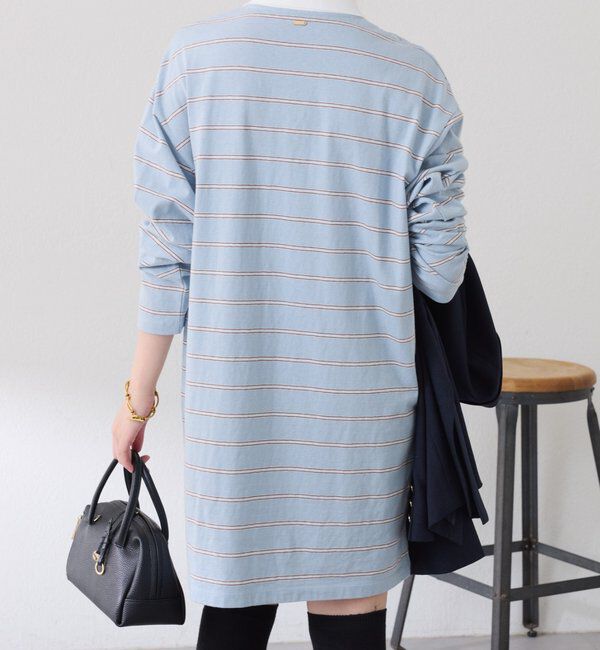  「【大人のラガーシャツ】ポロボーダーチュニック」|Tシャツ・カットソー|