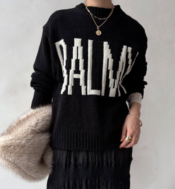  「モールロゴニット」|ニット・セーター|ブラック