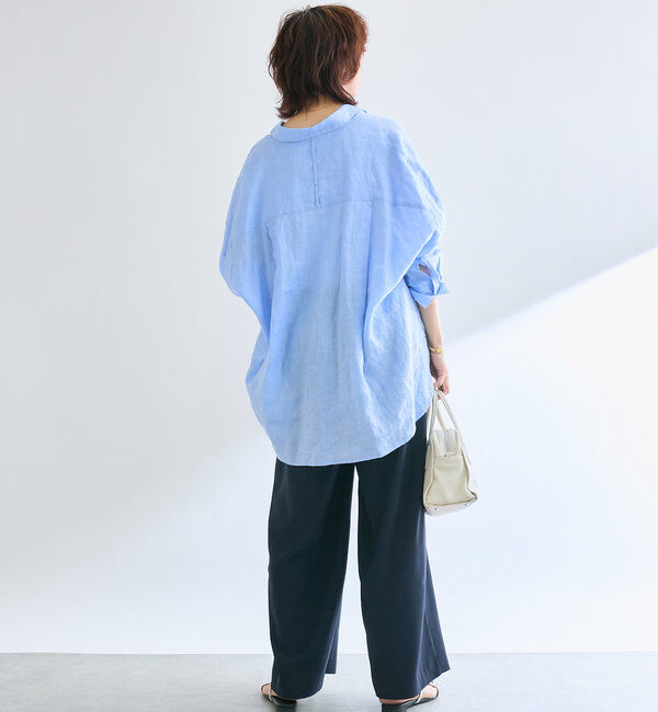  「【ウォッシャブル】【シーズンレスで使える】タックワイドスラックス」|チノ|