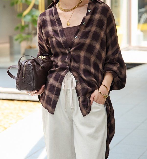  「ウォッシュドチェックワイドシャツ」|シャツ・ブラウス|