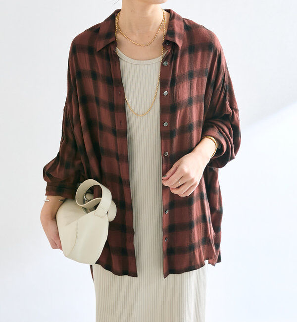  「ウォッシュドチェックワイドシャツ」|シャツ・ブラウス|