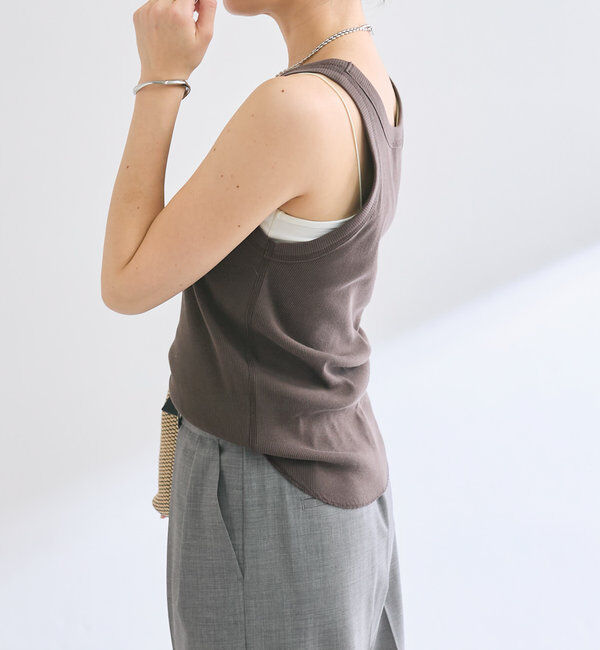  「【2way仕様】テレコ2WAYタンク」|キャミソール|