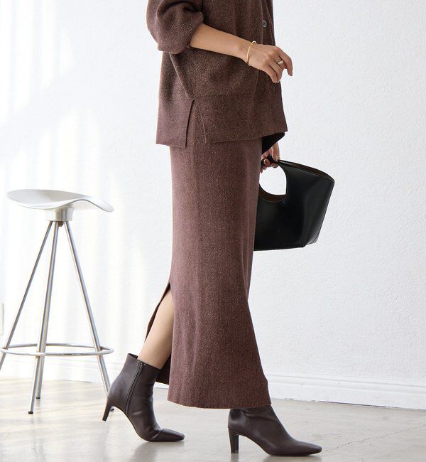  「予約【セットアップ対象】ラメモールニットタイトスカート」|スカート|