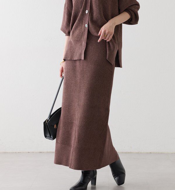  「予約【セットアップ対象】ラメモールニットタイトスカート」|スカート|