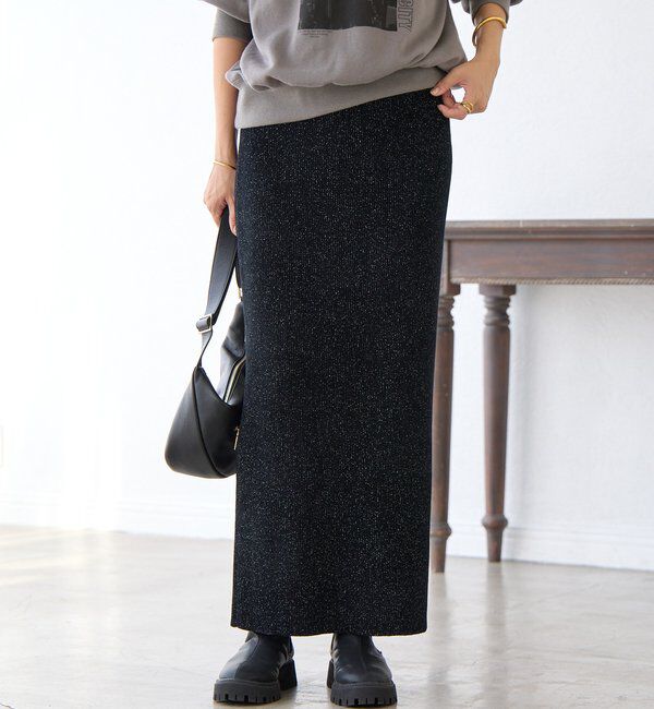  「予約【セットアップ対象】ラメモールニットタイトスカート」|スカート|